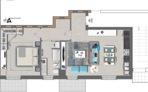 Ristrutturazione appartamento-arredo pianta-dpa
